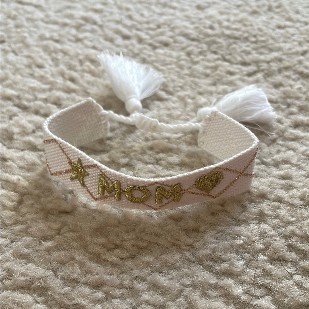 White and Gold Mom Bracelet for Mothers Day